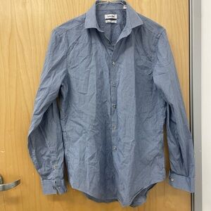 Calvin Klein Men's Casual Button-Down in Blue